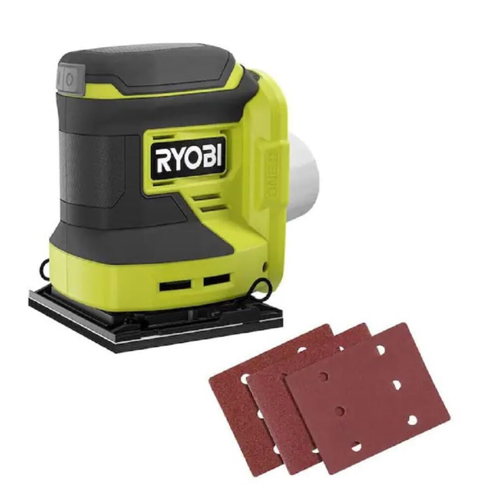 RYOBI ONE 18V Cordless 14 Sheet Sander Tool Only  PCL401B  Green