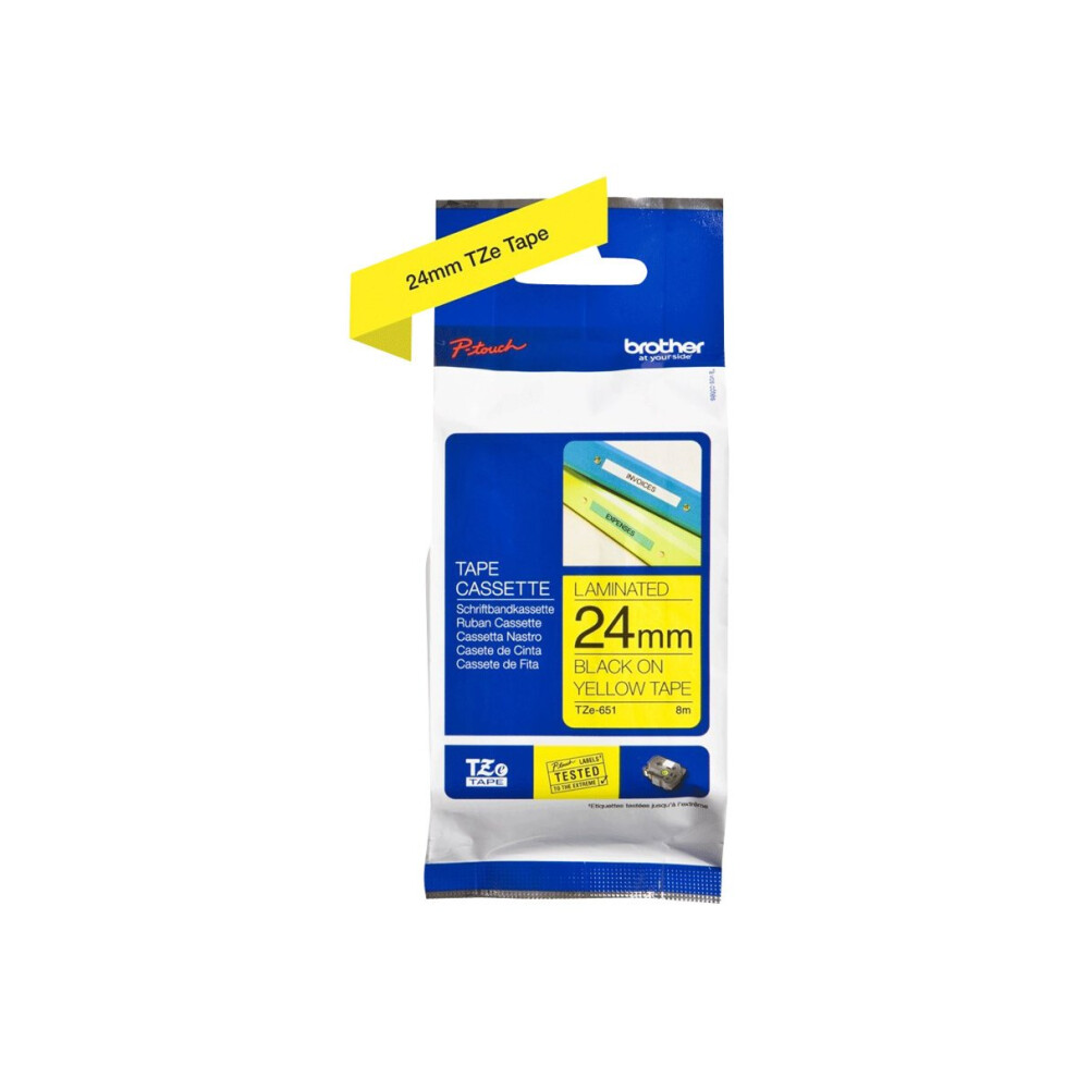 BROTHER Default Category Labelling Tape  Black on Yellow  24 mm