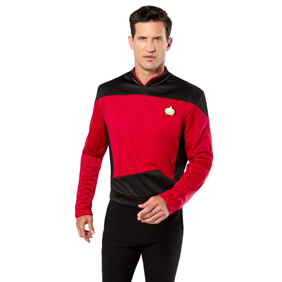 Rubies Mens Star Trek the Next Generation Deluxe Commander Picard Costume Shirt  Red  Medium