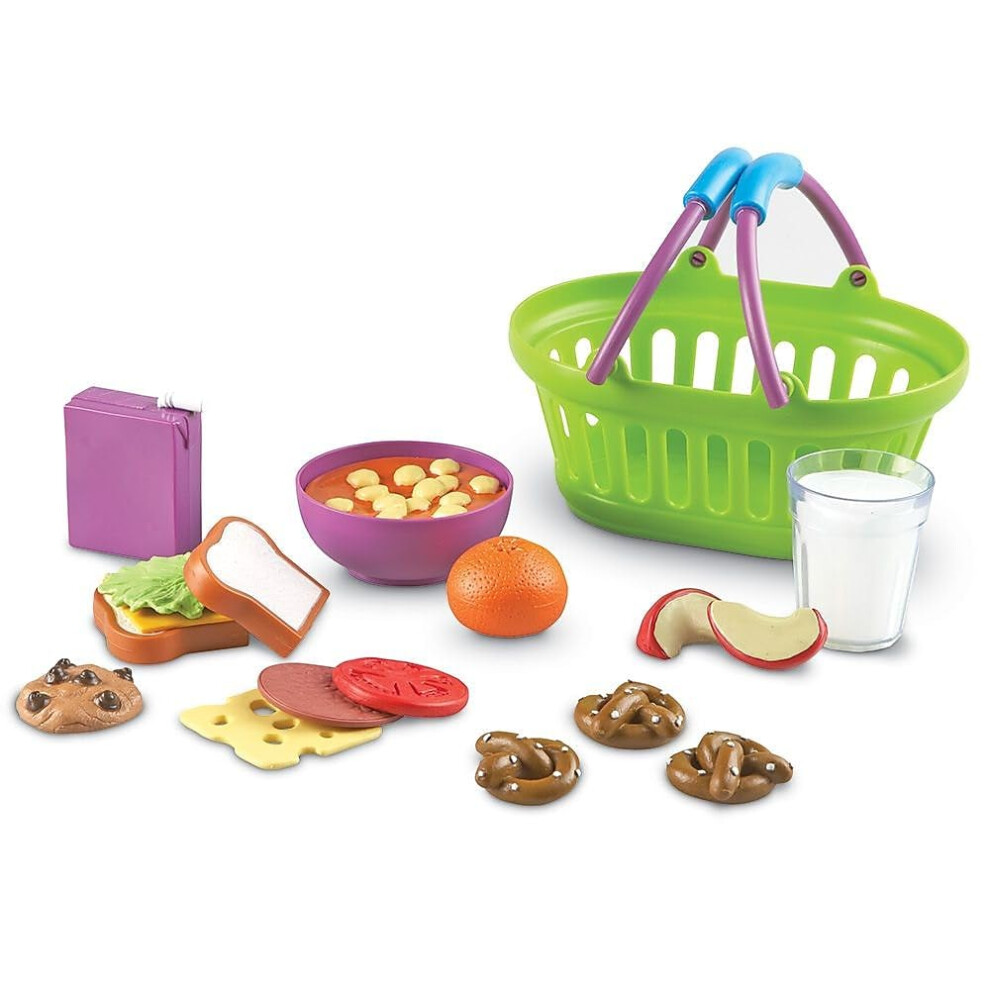 Learning Resources New Sprouts Lunch Basket  Pretend Play Food  18 Piece Set  Ages 18 mos