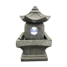 Hi-Line Gift 79555-E Pagode Fontein met Warm Witte Led
