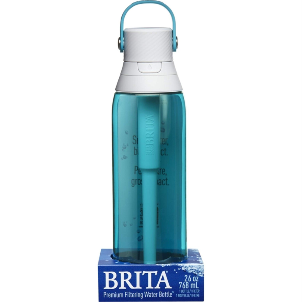 Brita 26 Ounce Premium Filtering Water Bottle with Filter  BPA Free  Sea Glass