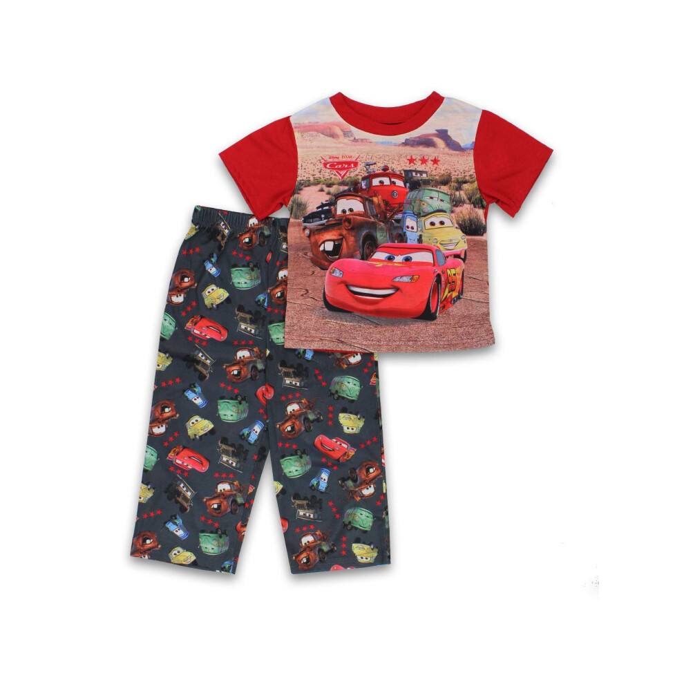 Disney Cars Toddler Boys 2 piece Short Sleeve Pants Pajamas Set 2T  RedMulti