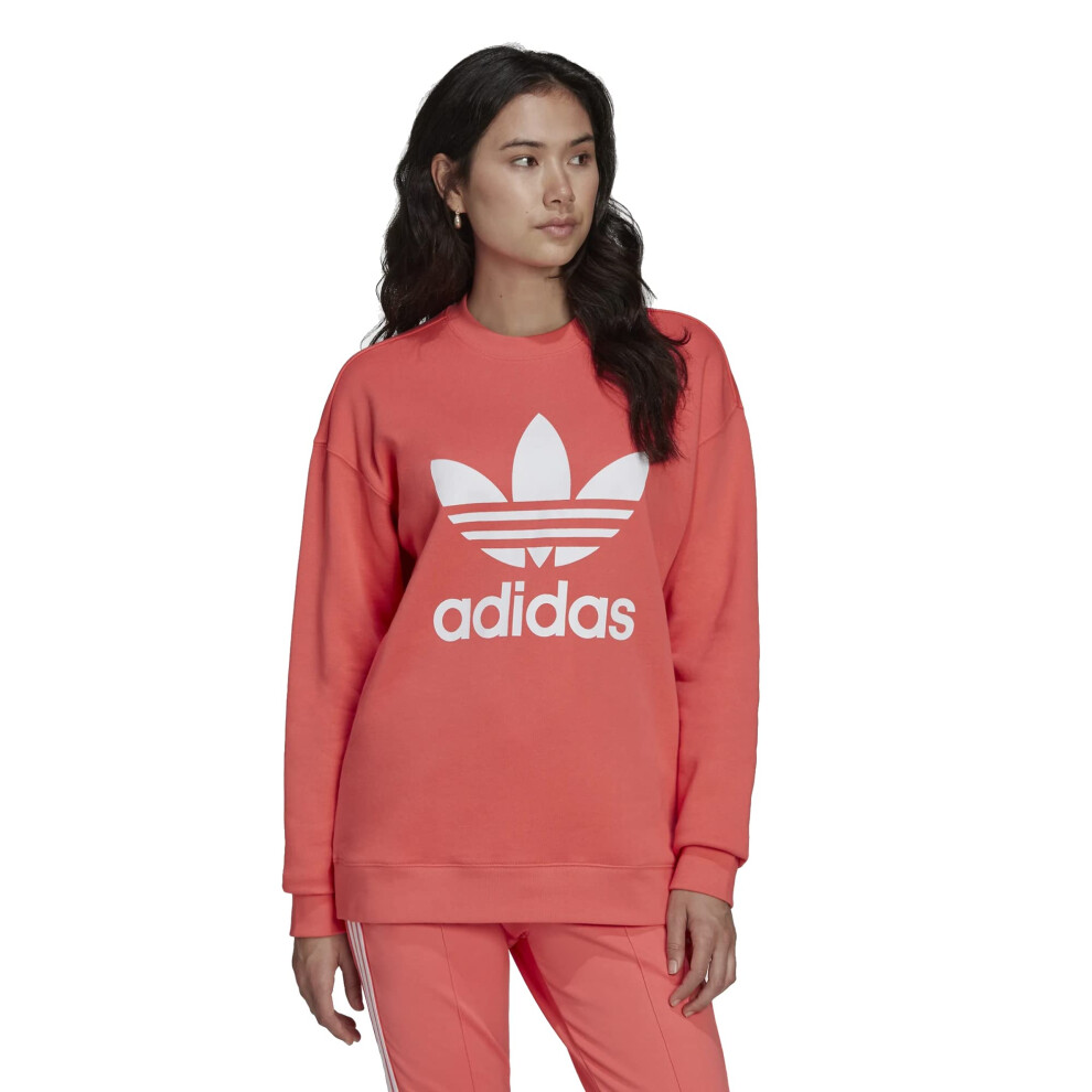 adidas Originals Womens Trefoil Crew Sweatshirt  Semi Turbo  Medium