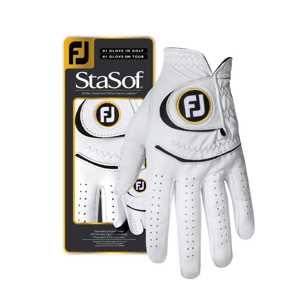 FootJoy Womens StaSof Golf Glove  White Small  Worn on Left Hand