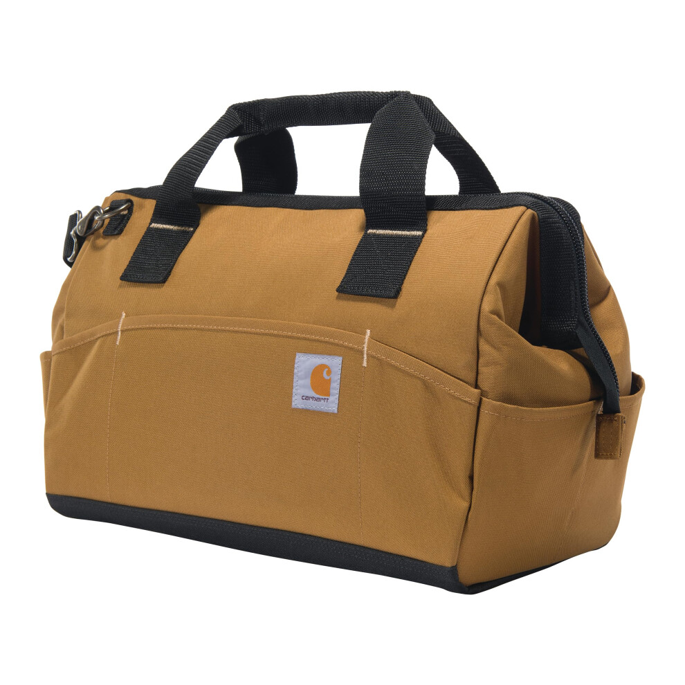 Carhartt Onsite Tool Bag  Durable WaterResistant  Tool Storage Bag  Midweight  16Inch 17 Pocket  Carhartt Brown