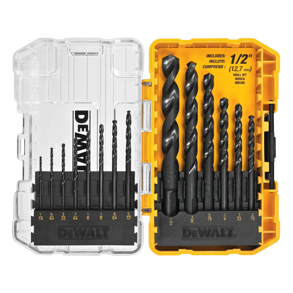 DEWALT Drill Bit Set  14Piece  135 Degree Split Point  For Plastic  Wood and Metal DWA1184