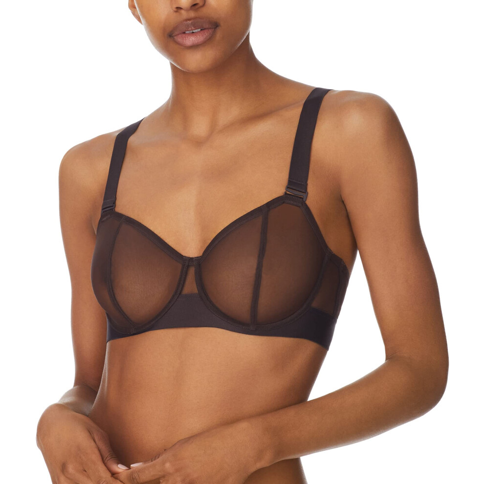 DKNY Womens Sheers Convertible Strapless Bra  Java  34DD