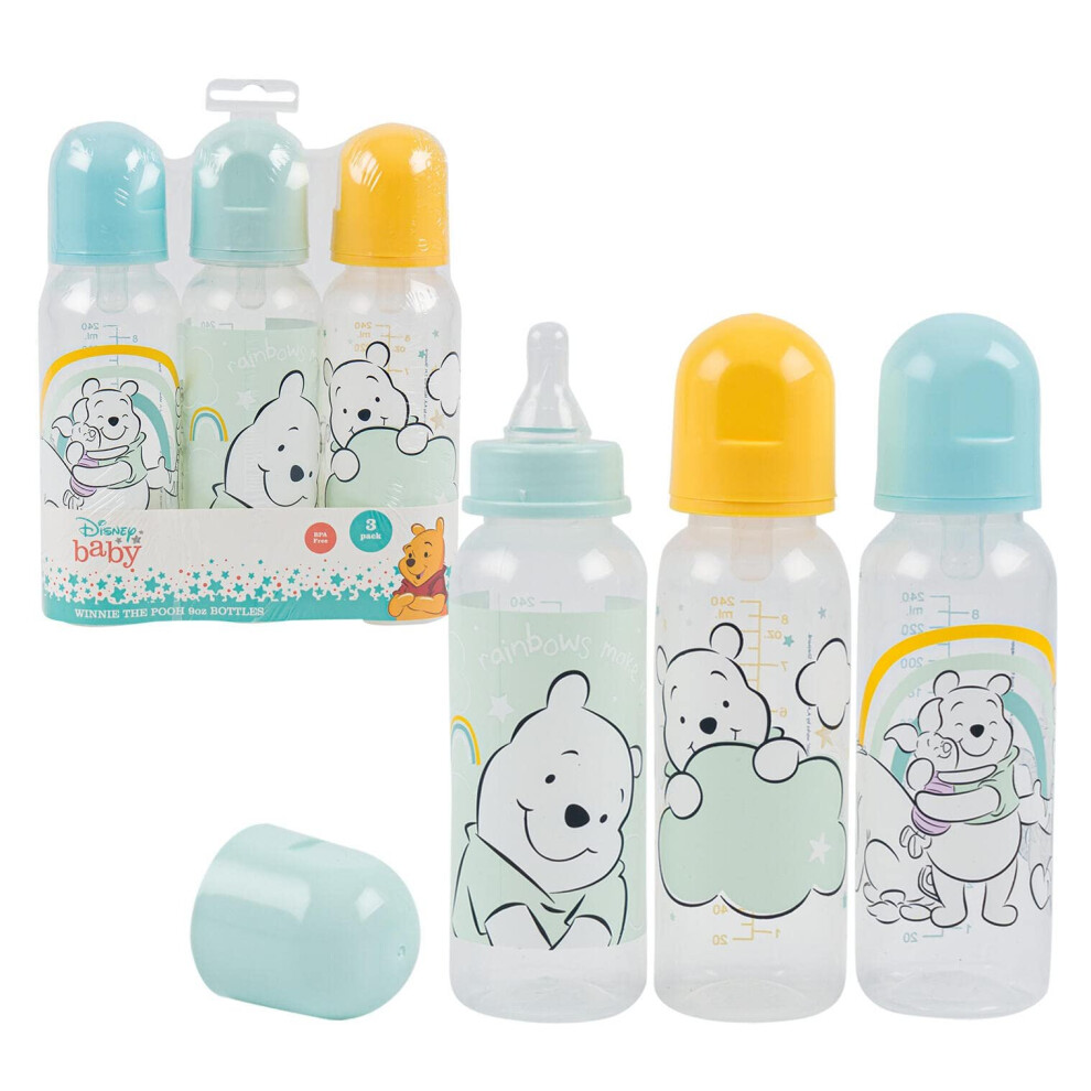 Disney Cudlie Winnie The Pooh Baby 3 Pack 9oz Bottles