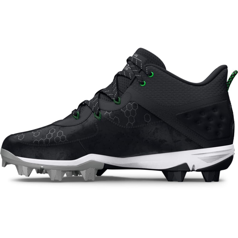 Under Armour Mens Harper 8 Mid RM  001 BlackBlackMetallic Silver  75  US