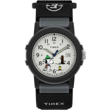 Timex Mens Expedition Camper 40mm Watch Black Fastwrap White Dial Black Case