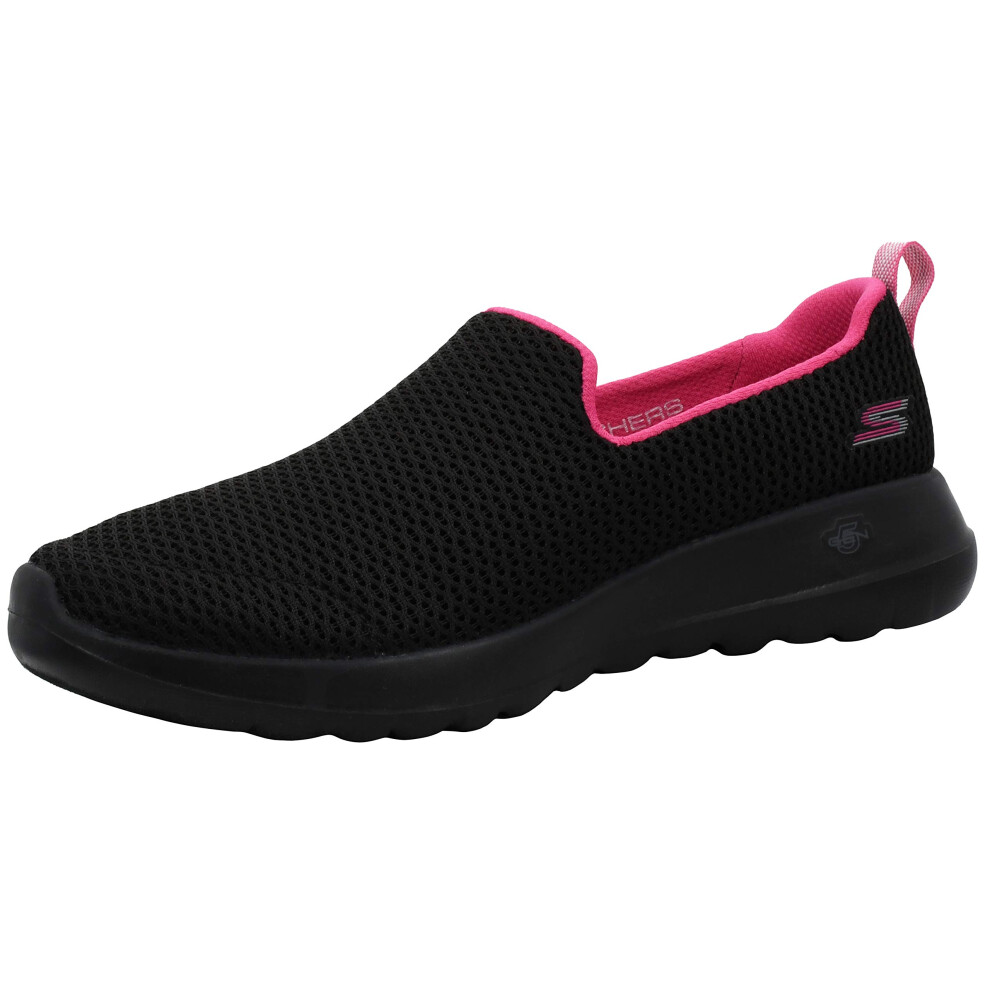 Skechers Womens Go Walk Joy Sneaker  BlackHot Pink  85 Wide