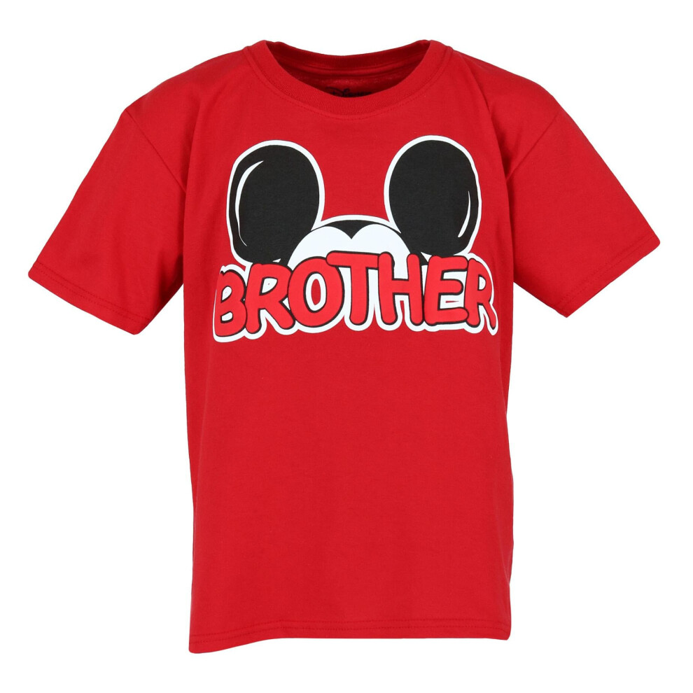 Disney Matching Family Collection Mickey Mouse Brother Boys TShirt Large 1012 Red