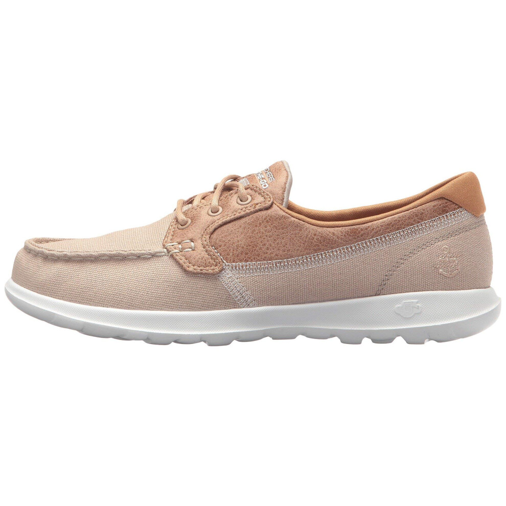 Skechers womens Go Walk Lite  15430 Boat Shoe  Natural  75 US