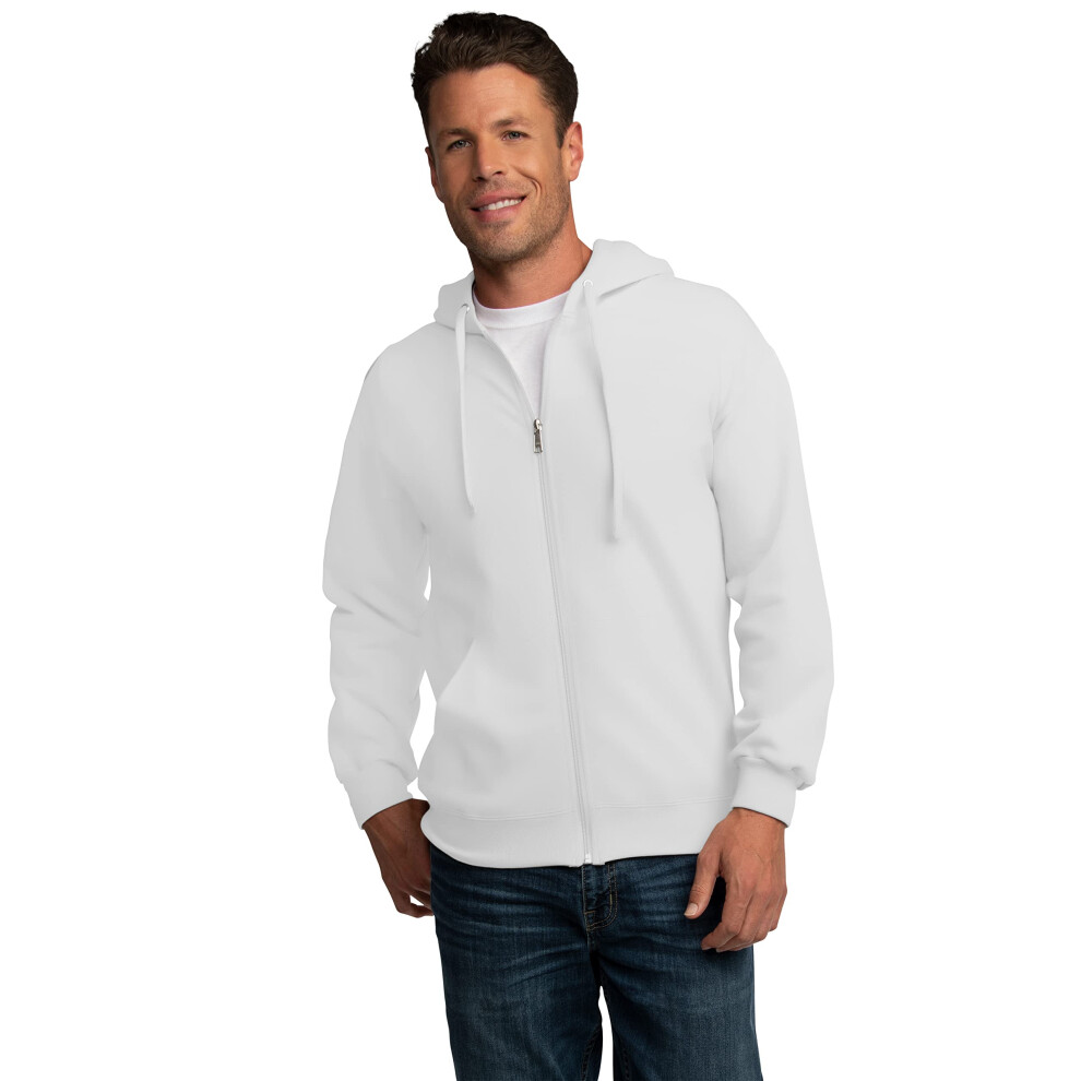 Fruit of the Loom Mens Eversoft Fleece Sweatshirts  Hoodies  Full ZipWhite  XLarge