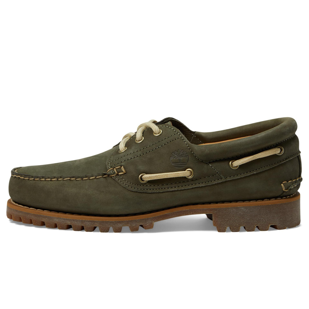 Timberland Mens Authentics 3 Eye Classic Lug Sneaker  Dark Green Nubuck 1  9