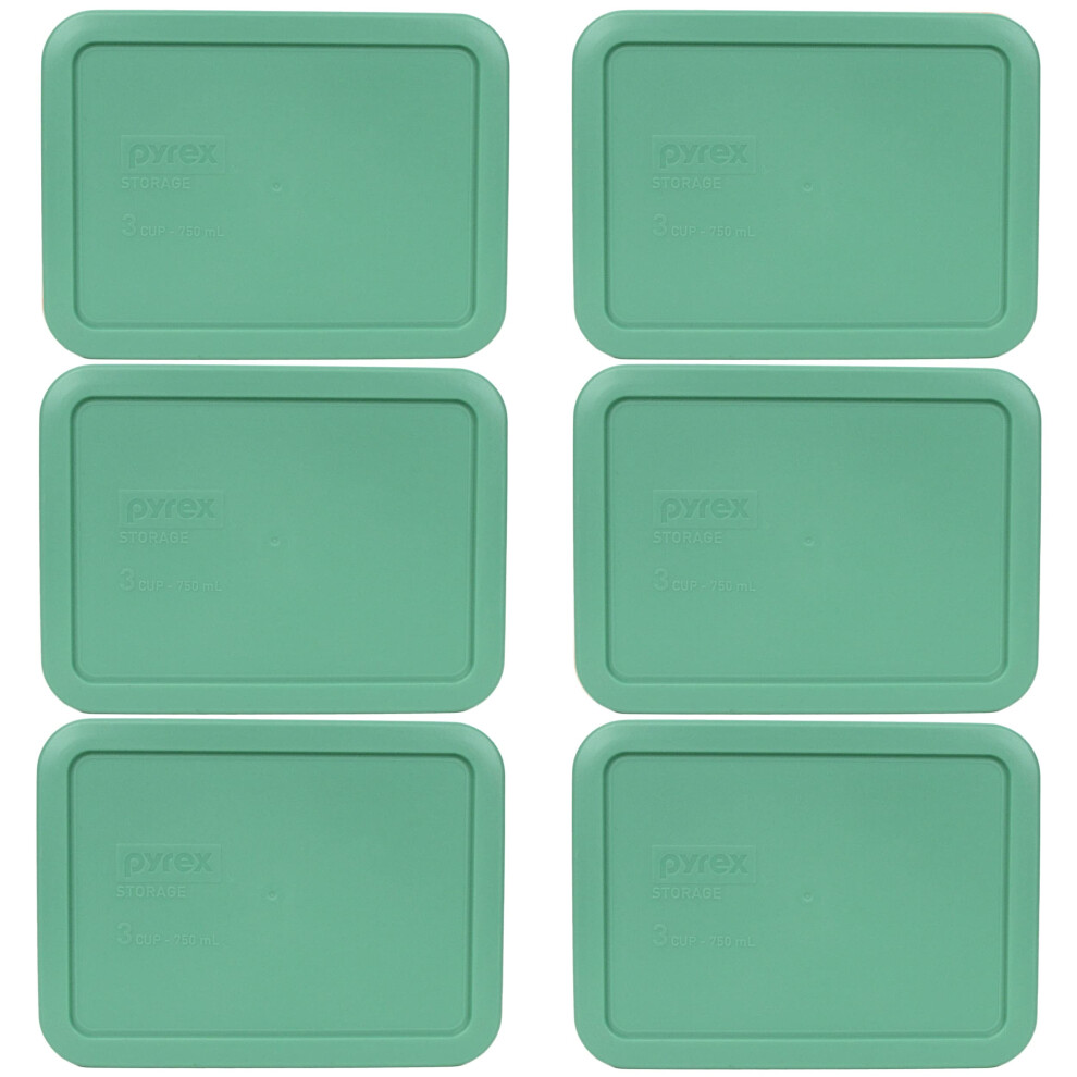 Pyrex 7210PC Light Green Rectangle Plastic Food Storage Replacement Lid  Made in the USA  6Pack