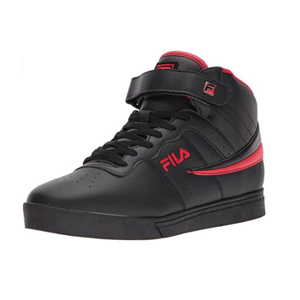 Fila Mens Everyday Sport Athletic Casual HighTop Vulc 13 MID Lace Up Sneaker Shoes  Black RedBlack  75