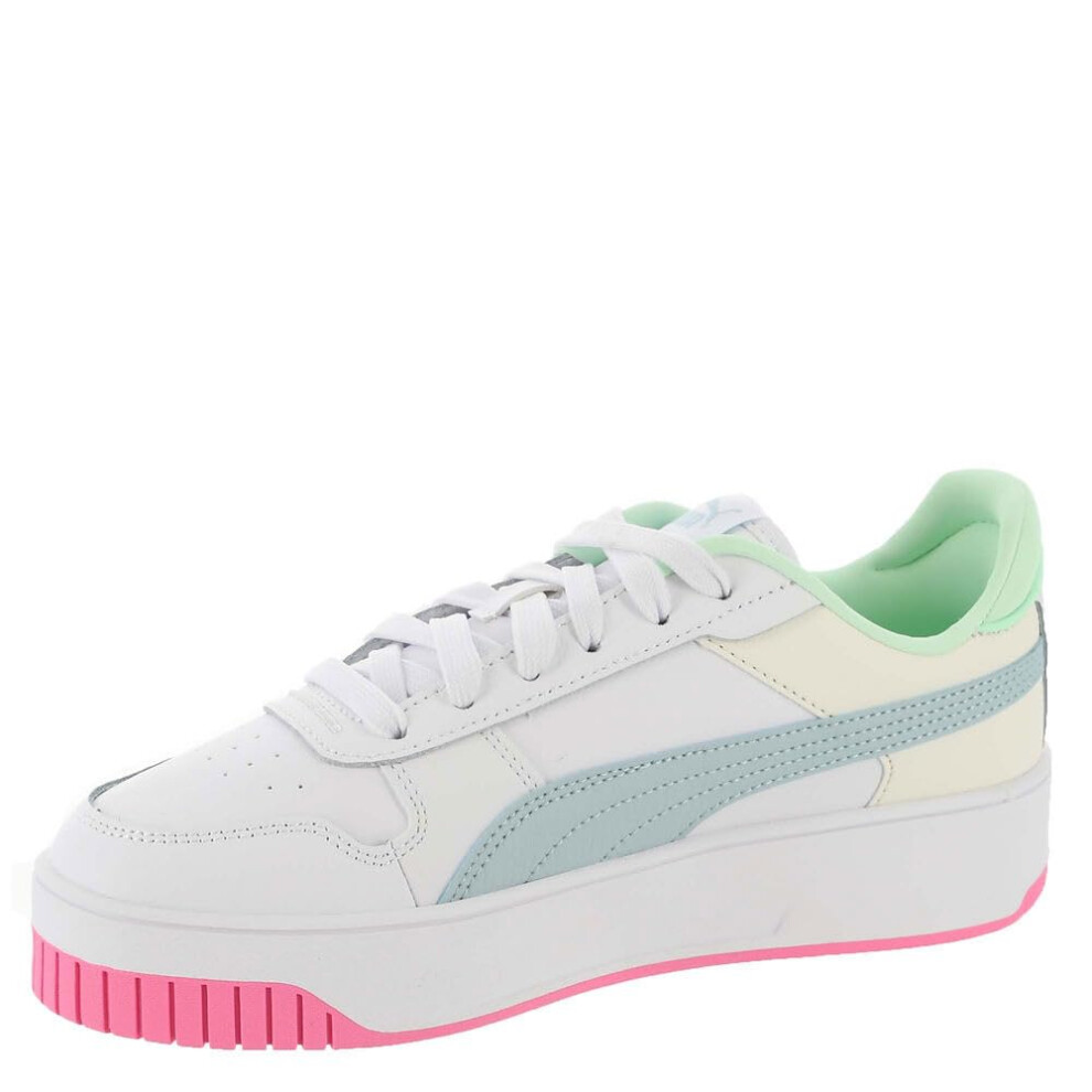 PUMA Womens Carina Street Lace Up Sneaker WhitePink 10 Medium US