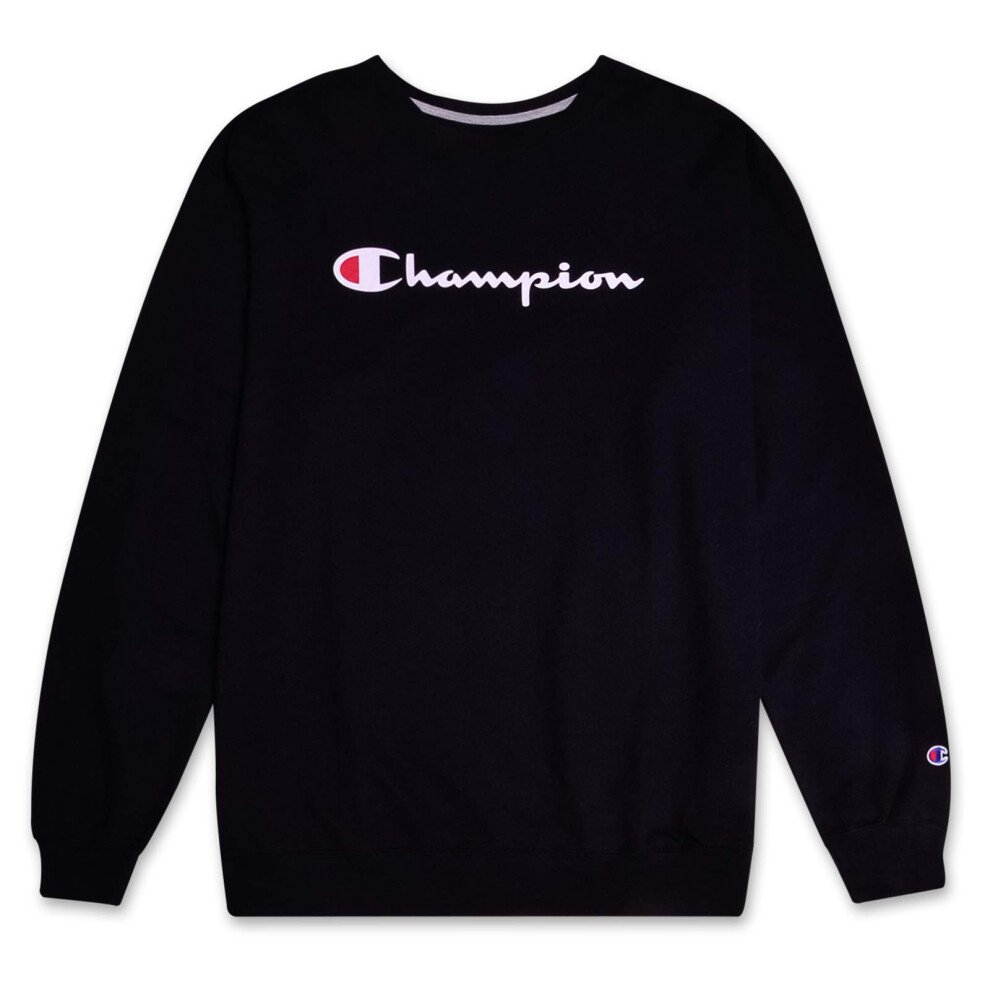 Champion Sweatshirt Mens Big And Tall Logo Sweater Crewneck Sweatshirt Black