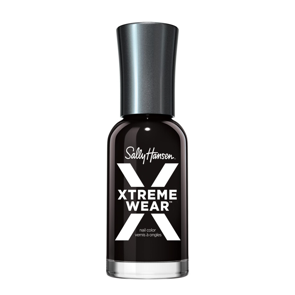 Sally Hansen Xtreme Wear Nail Polish  StreakFree  Shiny Finish  LongLasting Nail Color  Black Out  040 fl oz