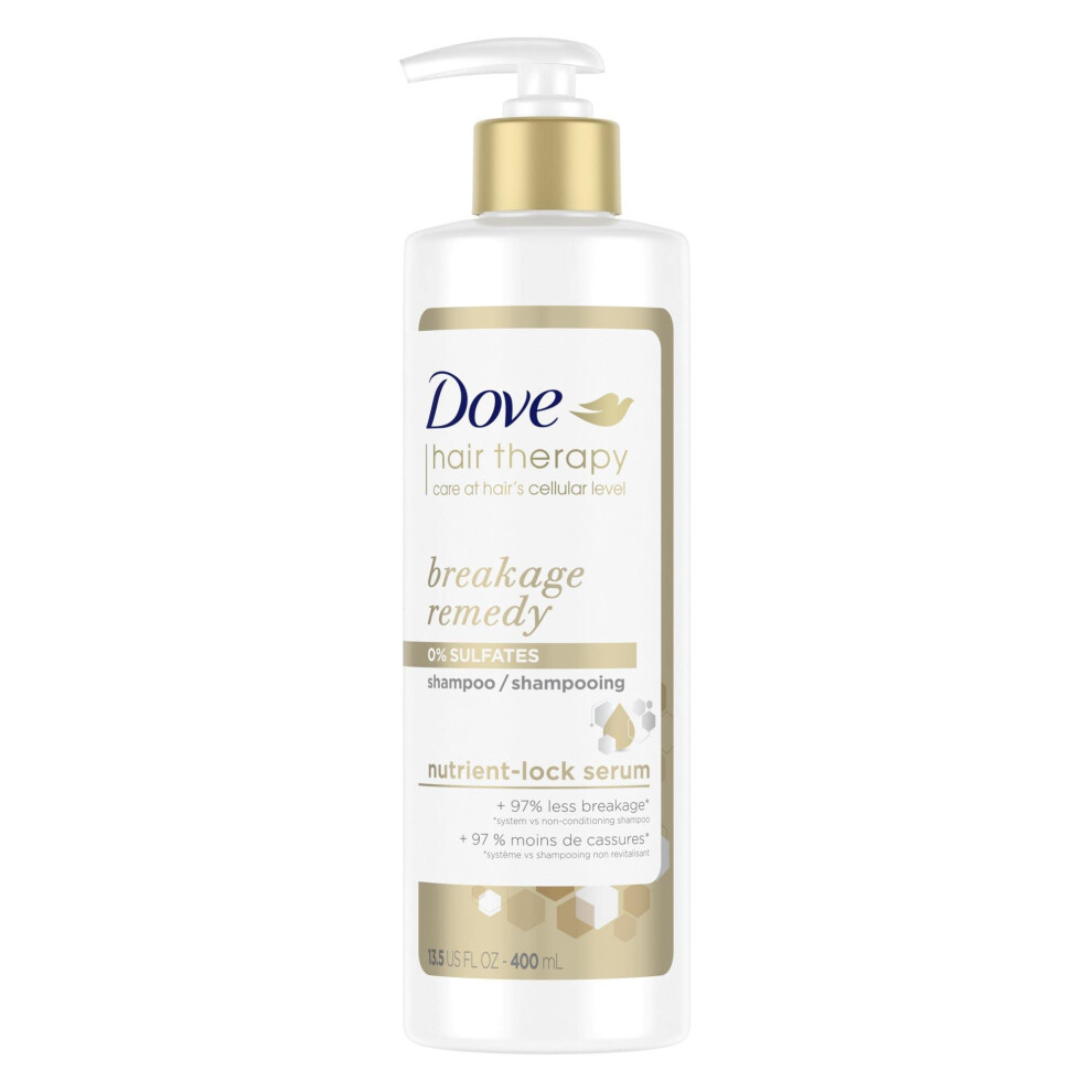 Dove Hair Therapy Shampoo for Damaged Hair Breakage Remedy Hair Shampoo with NutrientLock Serum 135 fl oz