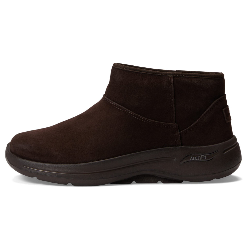 Skechers Womens GO Walk Arch FITCute N Cozy Fashion Boot  Chocolate  10