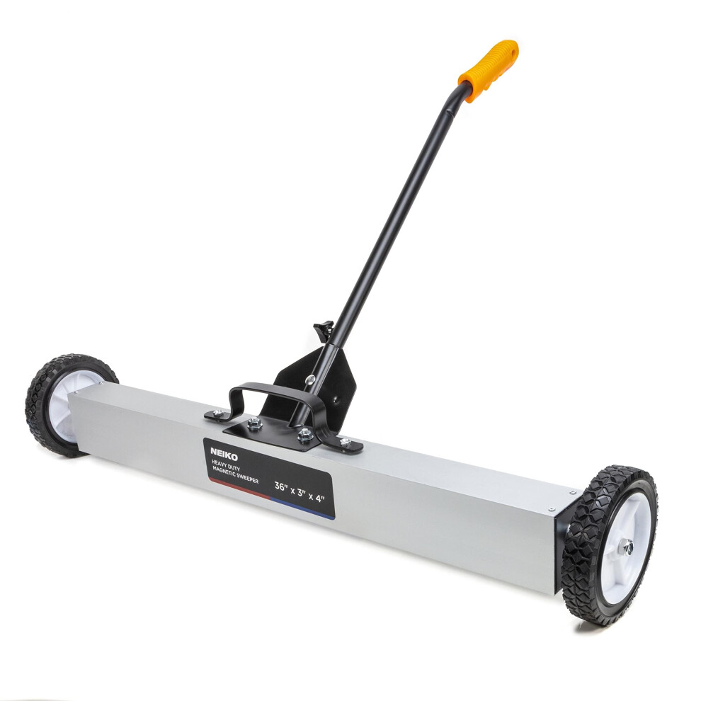 Neiko 53418A 36Inch Magnetic Pickup Sweeper With Wheels Adjustable Handle And Floor Magnet Heavyduty Magnet To Pick Up Nail 837013534181