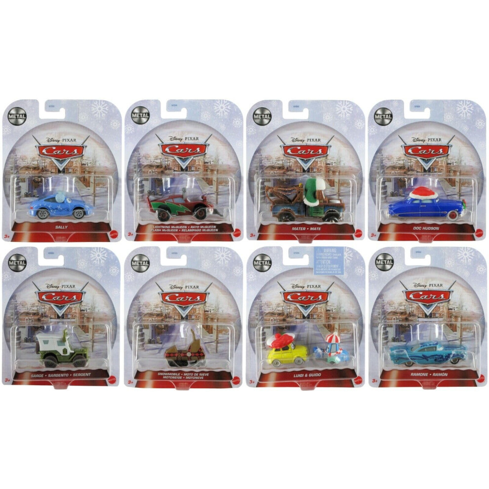 Mattel Disney Pixar Cars Holiday Christmas Special Edition Winter Series Complete Set of 8 Diecast Vehicles from GYD55956A Rele