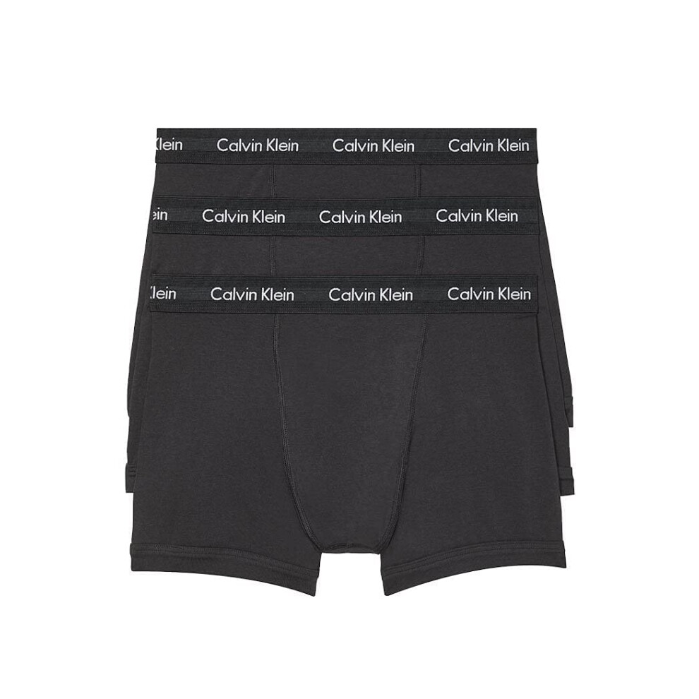 Calvin Klein Mens Cotton Stretch 3Pack Boxer Brief  3 Black  XXLarge