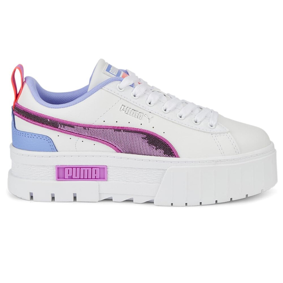 PUMA Mayze Glitzy Big Kid Puma WhiteElektro PurpleElectric Orchid 7 Big Kid M