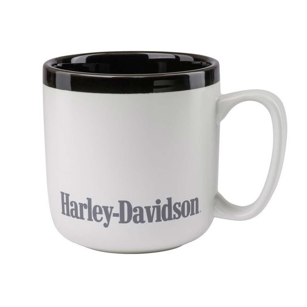 HarleyDavidson Ceramic Coffee Mug 16 Oz Limited Edition White  Black