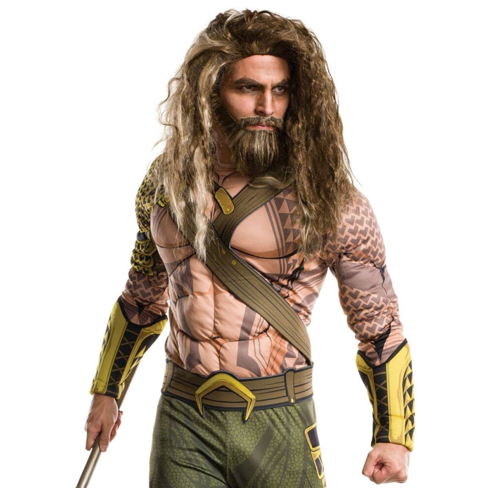 Rubies Mens Batman V Superman Dawn Of Justice Aquaman Beard and Wig  As Shown  One Size