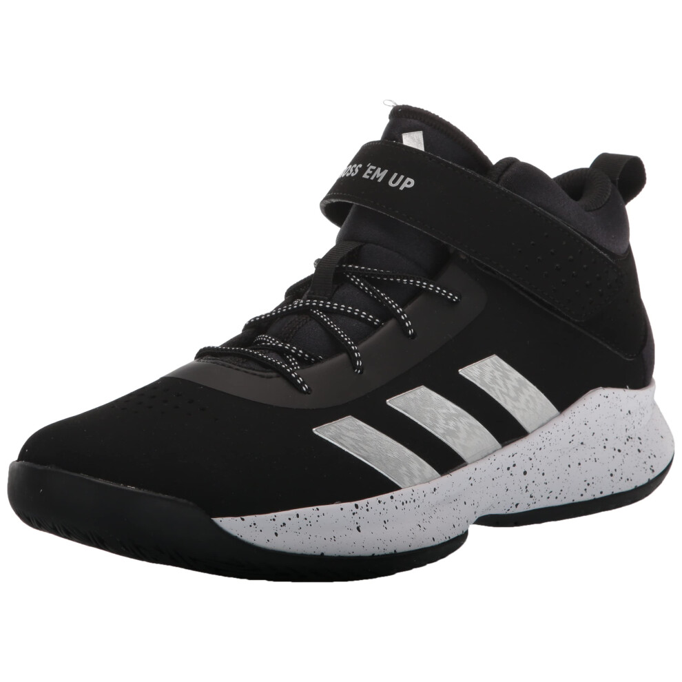 adidas Cross Em Up 5 Basketball Shoe  BlackSilver MetallicWhite  7 Wide US Unisex BigKid