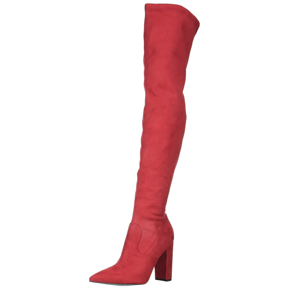 GUESS Womens Abetter OverTheKnee Boot  RED Suede 610  7