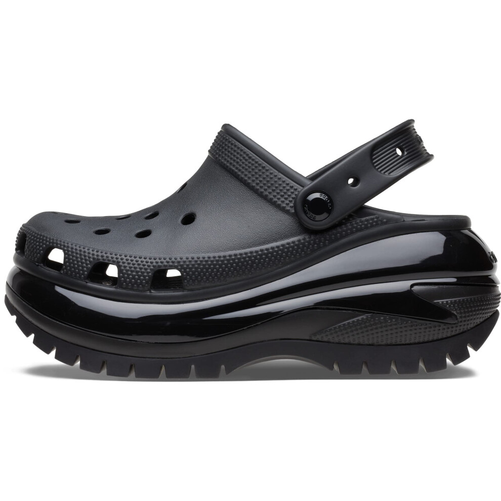 Crocs Unisex Classic Mega Crush Clogs  Platform Shoes  Black  Numeric2 US Men