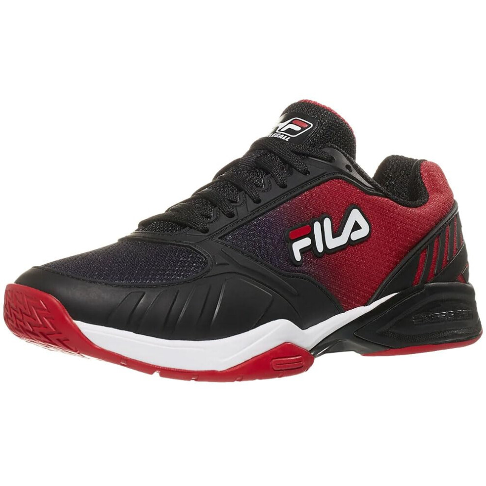 Fila Mens Volley Zone Sneaker  BlackWhite Red  12