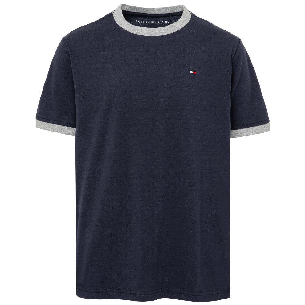 Tommy Hilfiger Boys Short Sleeve Ringer Crew Neck TShirt  Ken Core Navy  20