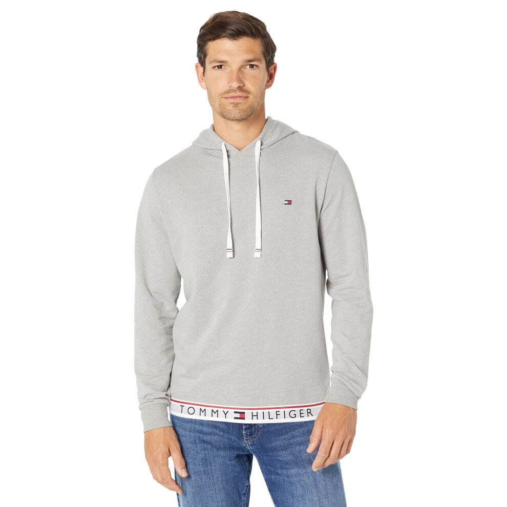 Tommy Hilfiger Mens Modern Essentials French Terry Sleepwear Hoodie  Heather  Small