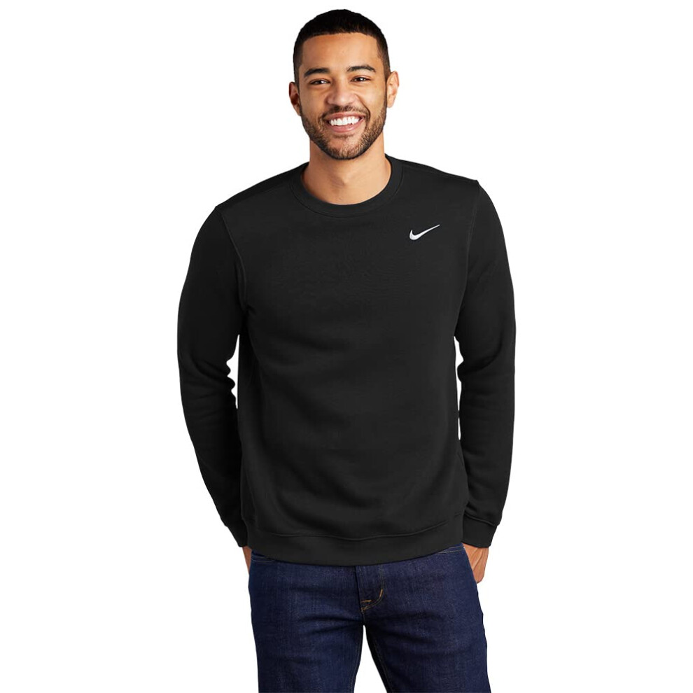 Nike Club Fleece Crew Mens Sweatshirt Crewneck Black  Small