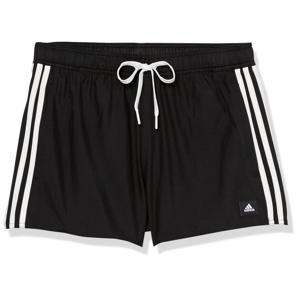 adidas Mens Standard 3Stripes Classics Swim Shorts  BlackWhite  Medium