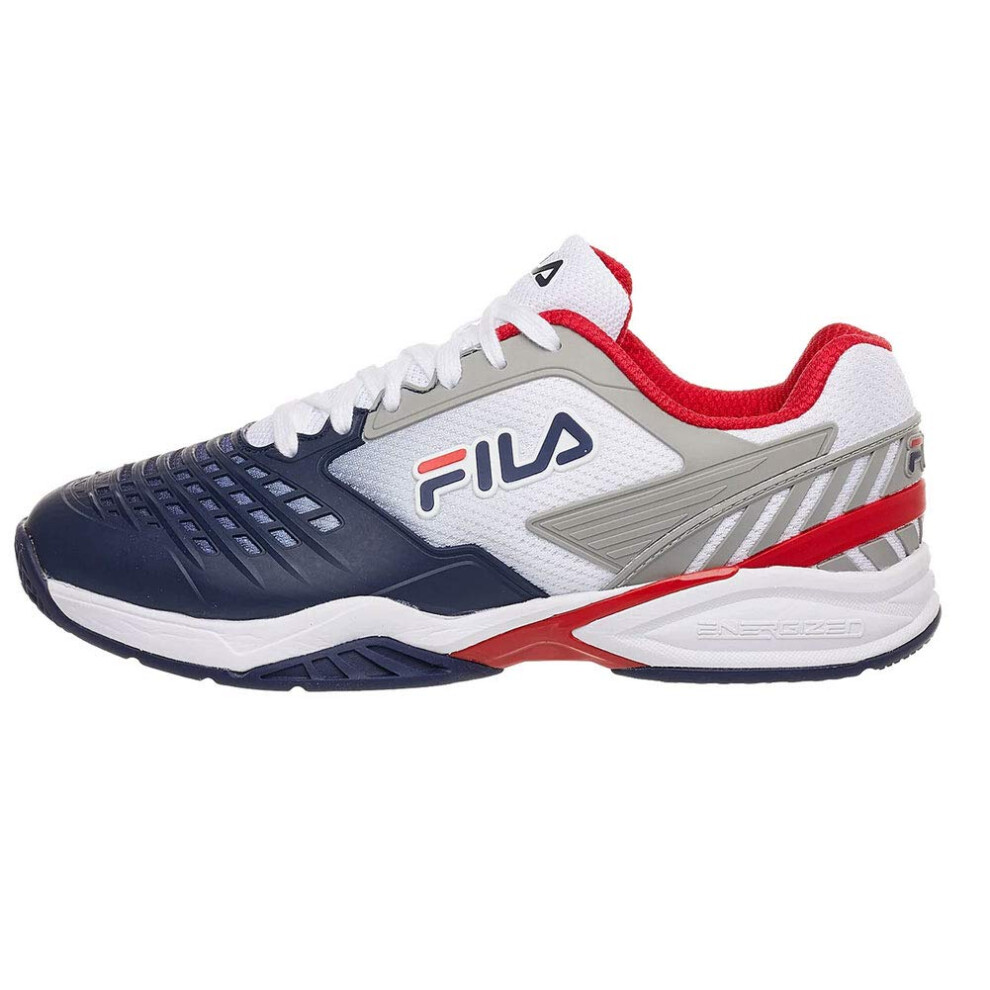 FILA Mens AXILUS 2 Energized Sneaker  White Navy RED  10