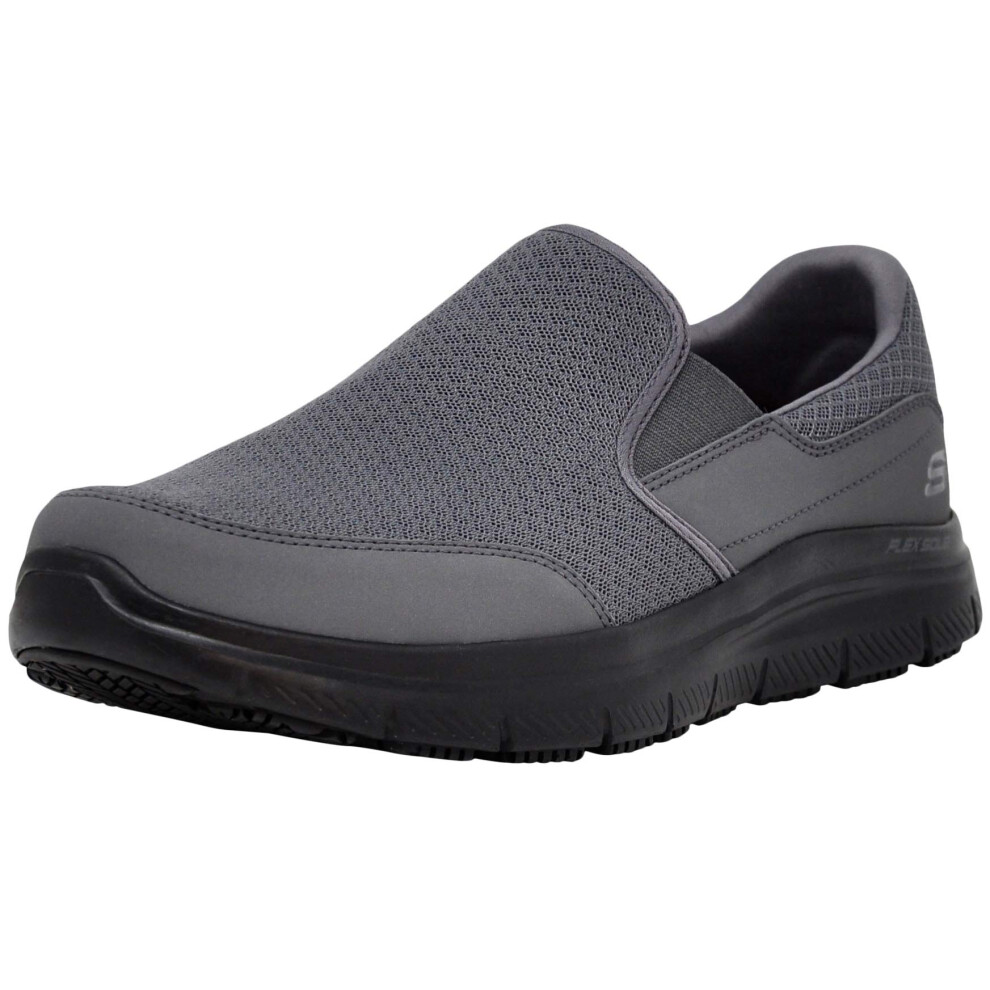 Skechers Mens Flex Advantage Slip Resistant Sr Mcallen Slip on  Charcoal  85 M US