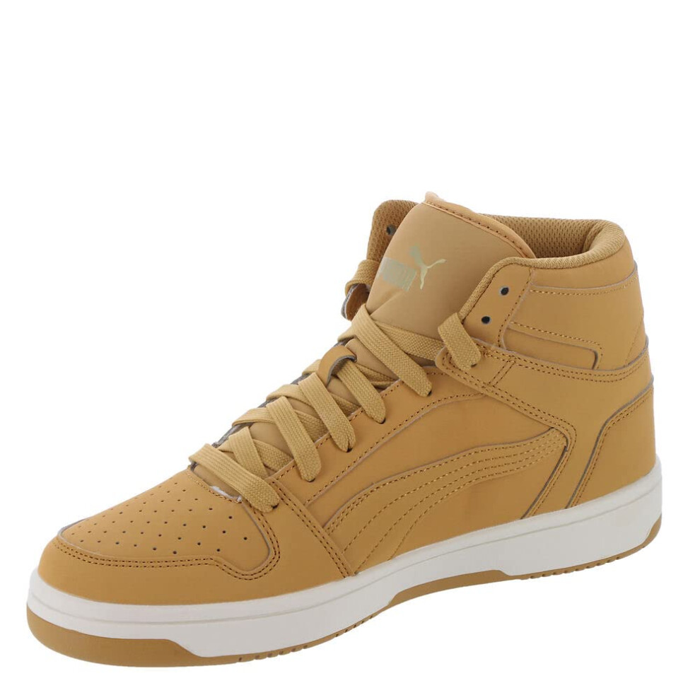 PUMA Mens REBOUND LAYUP NUBUCK Sneaker  TaffyPuma Team GoldMarshmallow  12