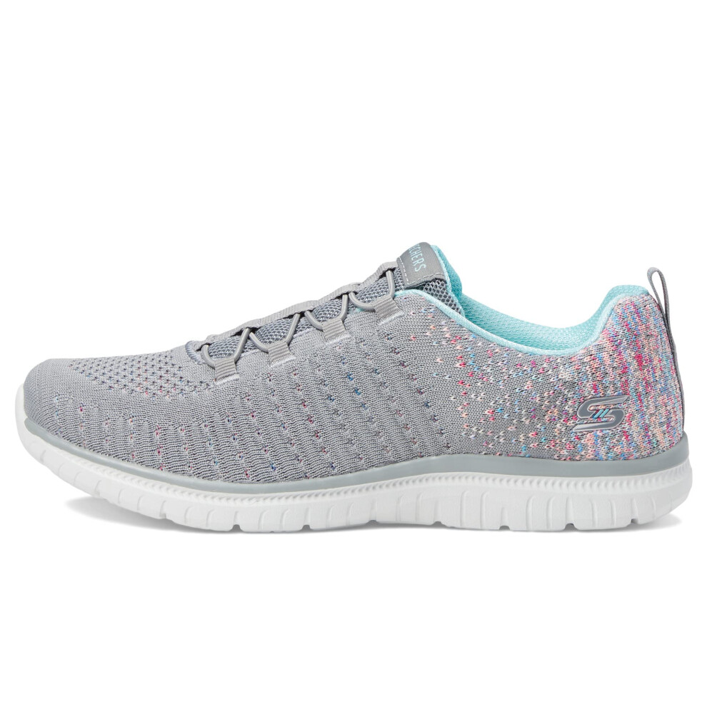 Skechers Womens Virtue Sneaker  GreyMulti  6 Wide