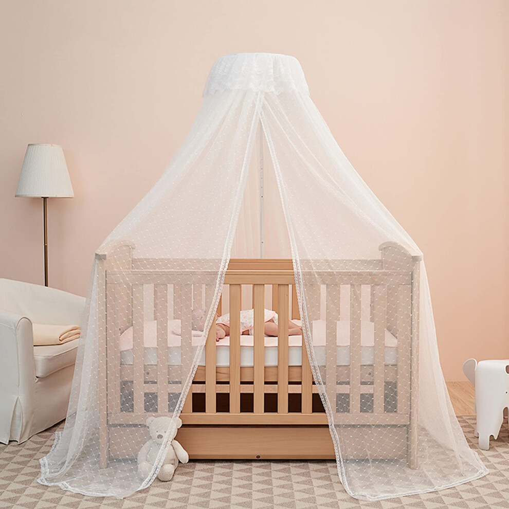 Hanyun Baby Bed Canopy With Adjustable Clipon Stand Baby Crib Cot Net Tent Hanging Dome Curtain Netting See Through Mesh Bed Cover Net