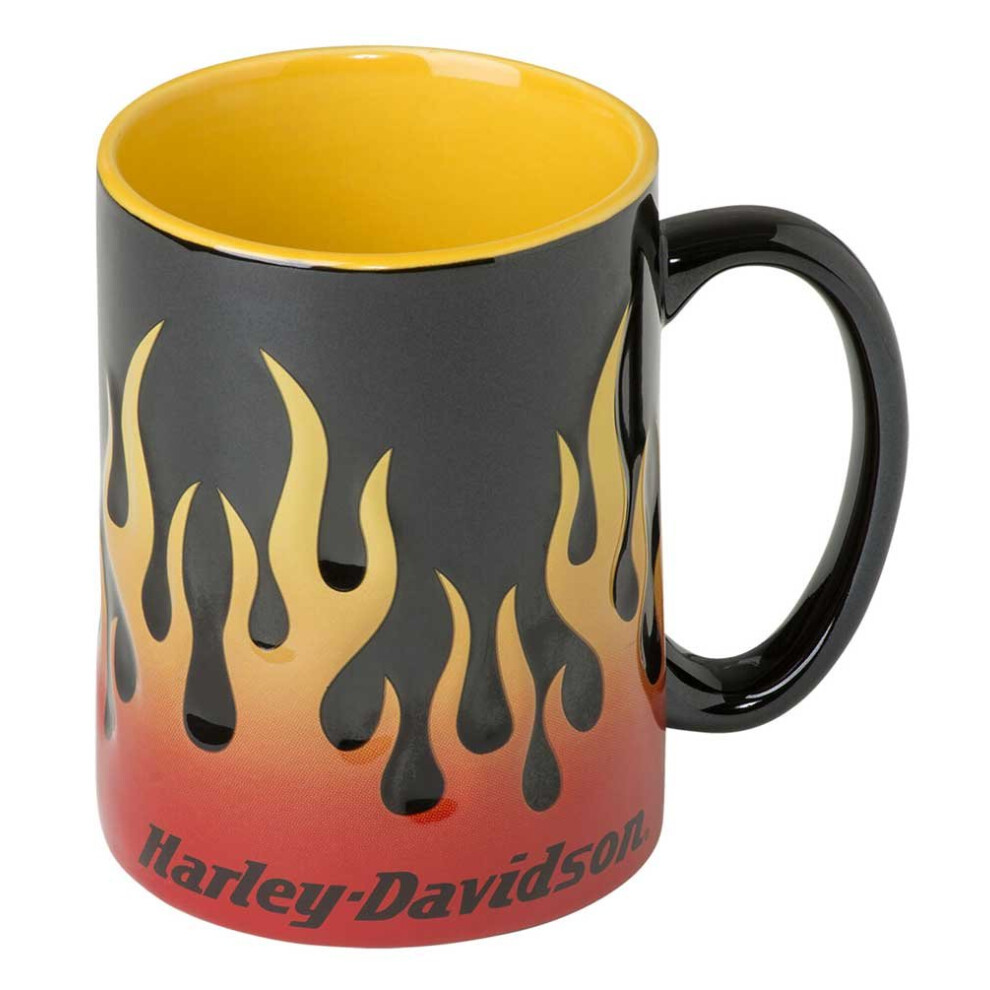 HarleyDavidson Core Sculpted Flames Coffee Mug  15 oz  Black HDX98604