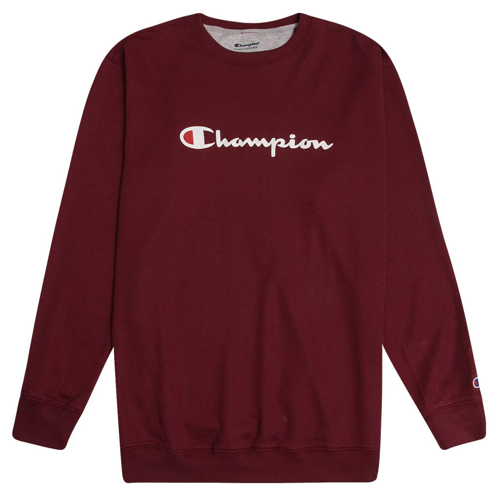 Champion Sweatshirt Mens Big And Tall Logo Sweater Crewneck Sweatshirt Burgundy