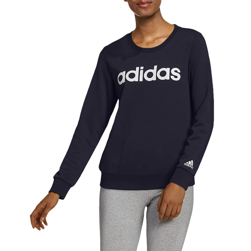 adidas Womens Essentials Logo Sweatshirt  Legend InkWhite  Small