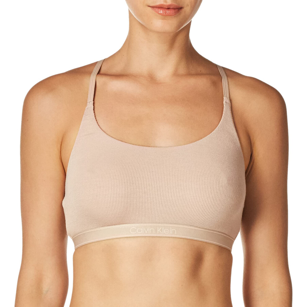 Calvin Klein Womens Pure Ribbed Unlined Bralette  Cedar  M